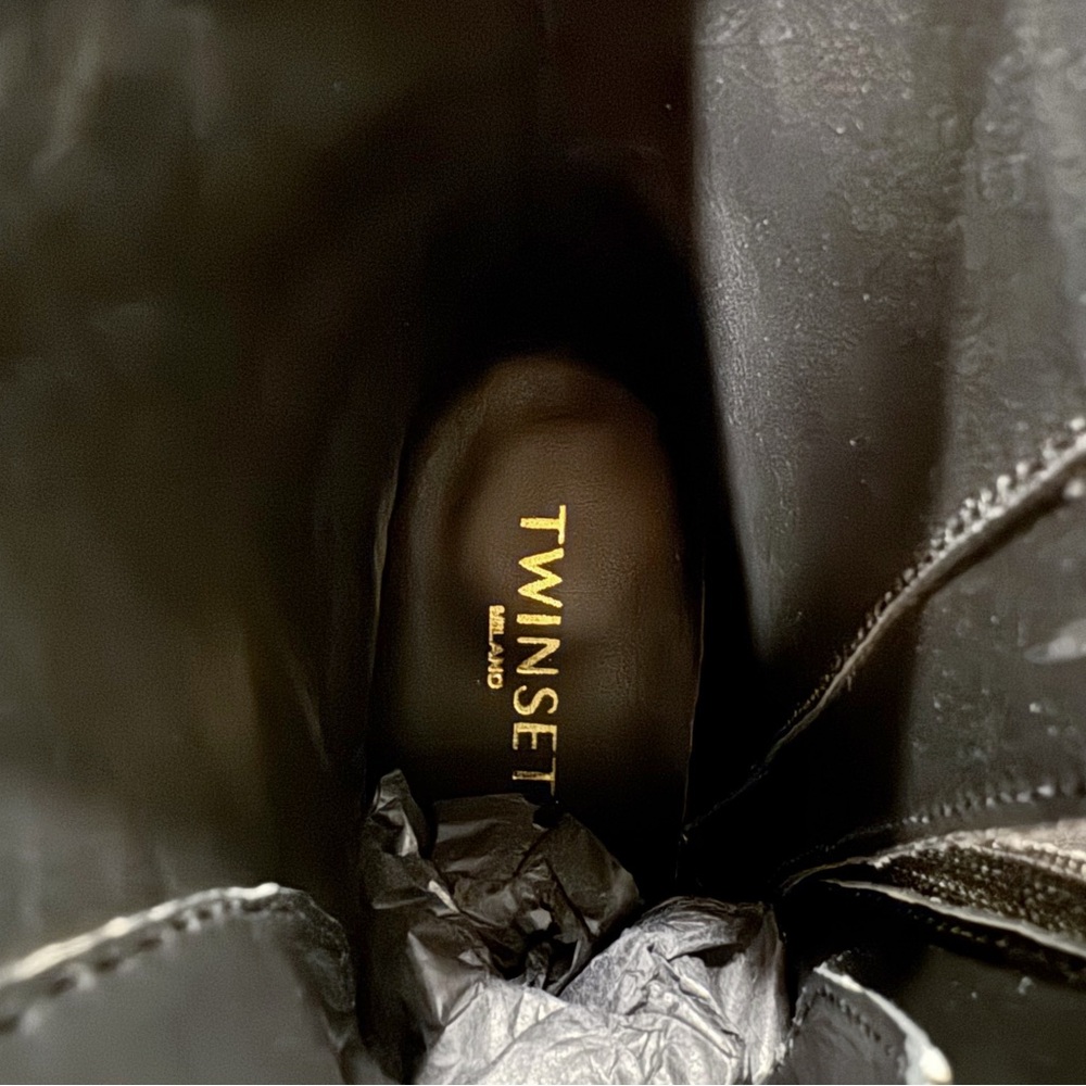 Twinset Milano Python Print Leather Heeled Ankle Boots Size EU 36 / US 6 - Picture 12 of 16